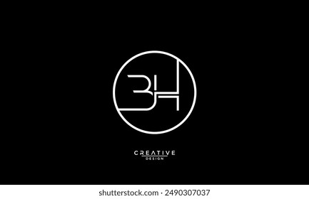 BH, HB, B, H, Abstrakte Buchstaben Logo-Monogramm