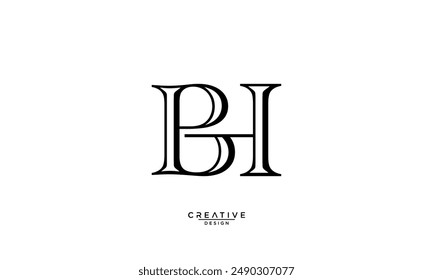 BH, HB, B, H, Abstract Letters Logo Monogram