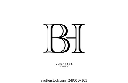 BH, HB, B, H, Abstrakte Buchstaben Logo-Monogramm