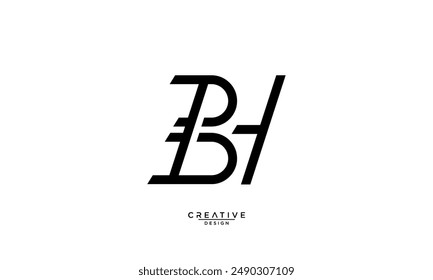 BH, HB, B, H, Abstrakte Buchstaben Logo-Monogramm
