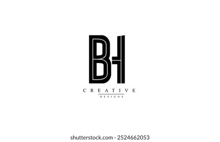 BH HB B H abstract vector logo monogram template