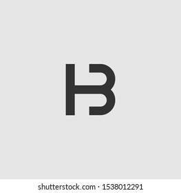 BH or HB font designs for logo and icons