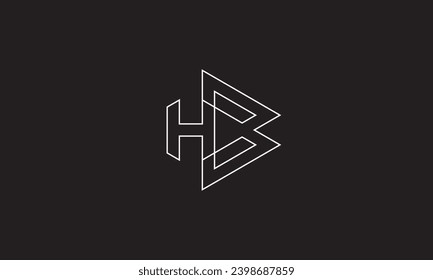 Logo de BH, HB, H, B Creative HB house building. Plantilla de diseño simple de hexágono inmobiliario