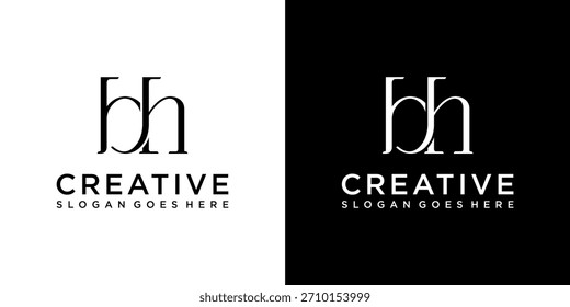 Logo-Design-Vektor für Anfangsbuchstaben BH oder HB