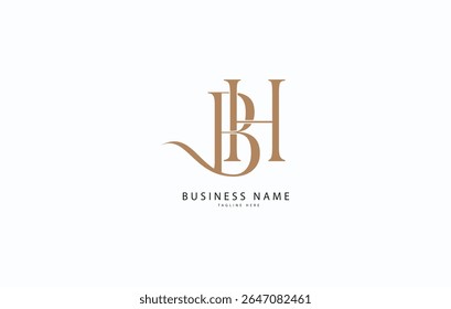 BH, HB, Logo des Anfangsmonogrammbuchstaben-Alphabets