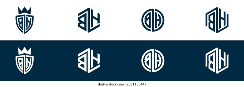 BH HB letter logo set design