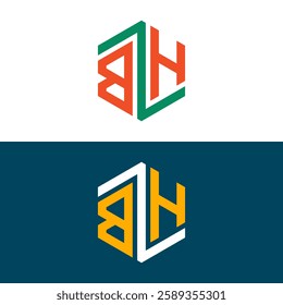 BH HB letter logo set design