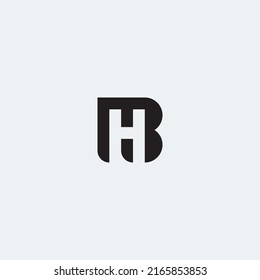 BH or HB monogram logo negative space - black and white.