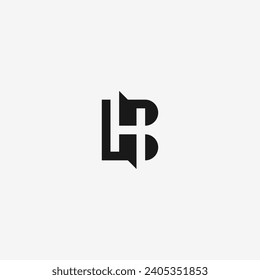 BH or HB monogram logo with negative space and black color.