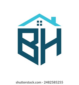 BH House Logo Design Vorlage. Letter BH Logo für Immobilien, Baugewerbe oder andere häusliche Angelegenheiten
