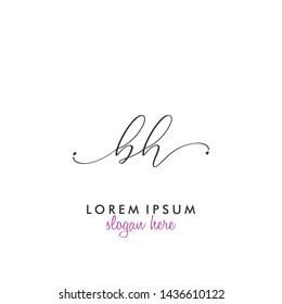 BH Initial beauty monogram logo vector