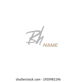 Escritura manuscrita inicial de Bh 
Logo manuscrito para identidad