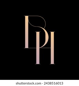 BH initial handwriting letter logo design and minimalist logo