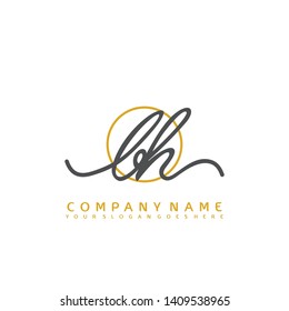 BH Initial handwriting logo concept
