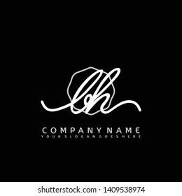 BH Initial handwriting logo concept