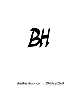 BH initial handwriting logo for identity