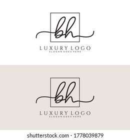BH Initial Handschrift Logo Vorlage Vektorgrafik
