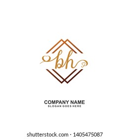 BH Initial handwriting logo vector