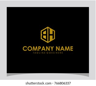 BH initial letter logo design
