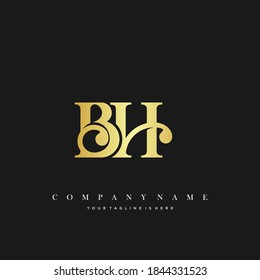 BH Initial Letter Logo Luxury Template Design