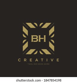 BH initial letter luxury ornament monogram logo template vector.