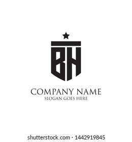 BH initial logo design inspiration, security GUARD logo design template