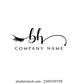 BH logotipo inicial logotipo lash vectores de eyelash moderno