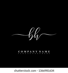 BH Initial luxury handwriting logo vector