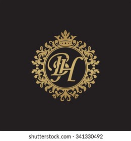 BH initial luxury ornament monogram logo