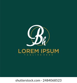 BH Initial Monogram für Beauty und Business Logo
