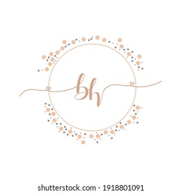 BH Primer monograma manuscrito ilustración de lujo