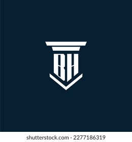 BH initial monogram logo lawfirm with pillar design