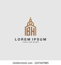 BH erstes monogramm-Immobilienlogo mit Imperium-Design