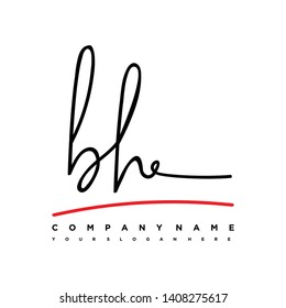 BH initial signature logo. handwriting logo template vector,