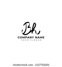 Bh Initial signature logo vector design