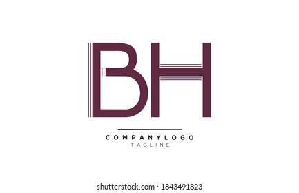 BH initials monogram letter text alphabet logo design