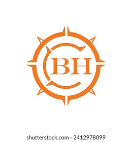 BH-Buchstaben-Design. BH-Buchstaben-Technologie Logo-Design auf weißem Hintergrund.