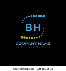 BH letter logo creative design. BH unique design.
