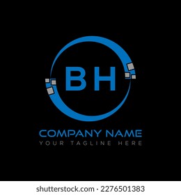 BH letter logo creative design. BH unique design.
