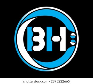 BH letter logo design with a circle shape BH Logo design with unique and simple design.