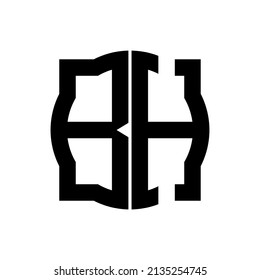 Diseño del logotipo de la letra BH sobre fondo blanco. El concepto del logo de la carta con iniciales creativas de BH. Diseño de letras BH.