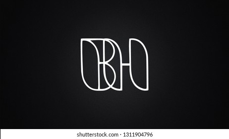 BH Letter Logo Design Template Vector