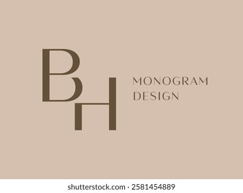 BH letter logo icon design. Classic style luxury initials monogram.