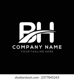 Elementos de plantilla del logotipo de la letra BH. Diseño del logotipo de la ilustración vectorial de la letra BH.