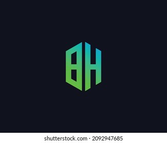 Plantilla del vector del logotipo de la letra BH Modelo creativo moderno colorido del logotipo hexágono en monograma empresa
