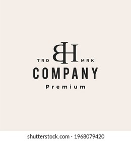 bh letter mark monogram hipster vintage logo vector icon illustration