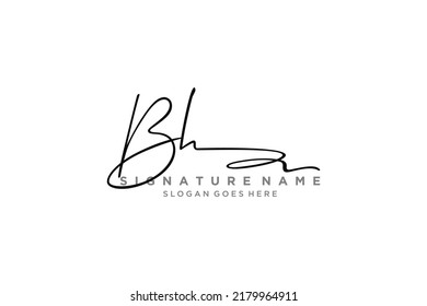 BH Letter Signature Logo Template elegant design logo Sign Symbol template vector icon