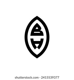 BH line geometric monogram with high quality professional design that will print well