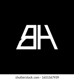 BH-Logo abstrakte Monogramm einzeln auf schwarzem Hintergrund