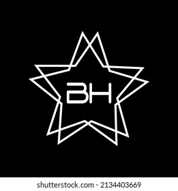 BH logo design ,black star icon